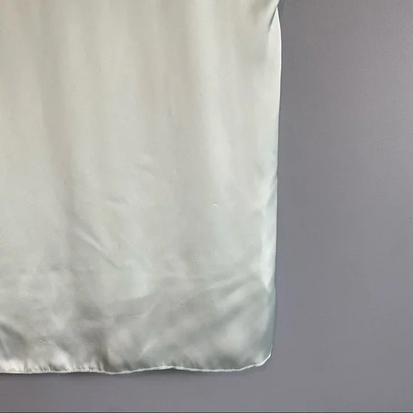 Robert Rodriguez Satin Emilia Inverted Front Pleat Top Green Size L Sleeveless - Picture 6 of 8